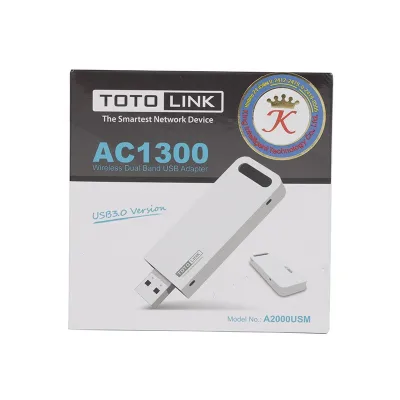 Wireless USB Adapter TOTOLINK (A2000USM) AC1300 Dual Band (Lifetime Forever)