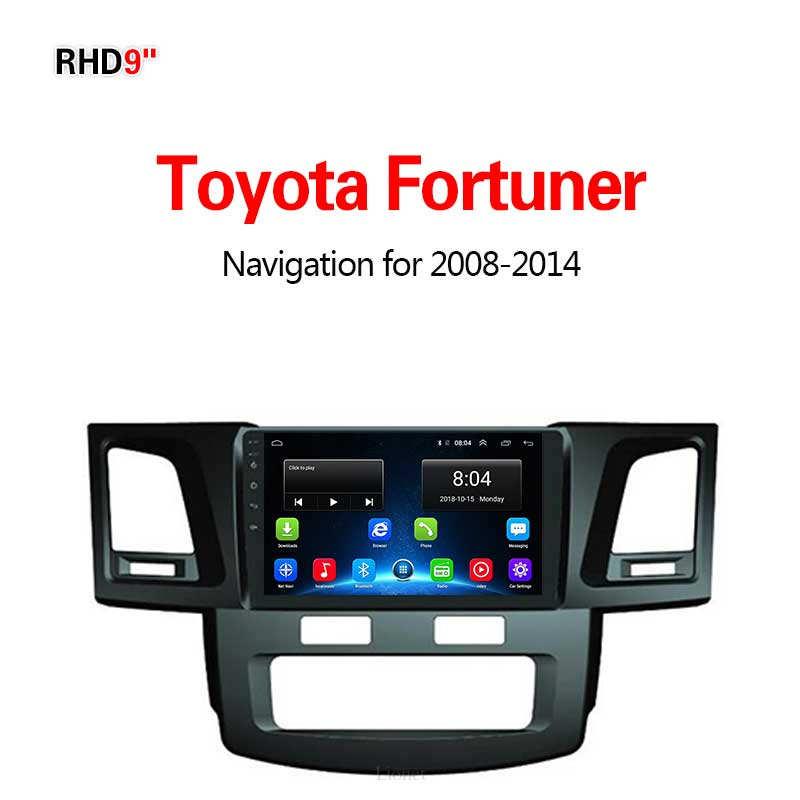 เครื่องนำทาง สำหรับรถยนต์ Toyota Fortuner 2008-2014 9 Inch Android 6.0 4G NET 2G/32G  แผนที่ในการนำทาง