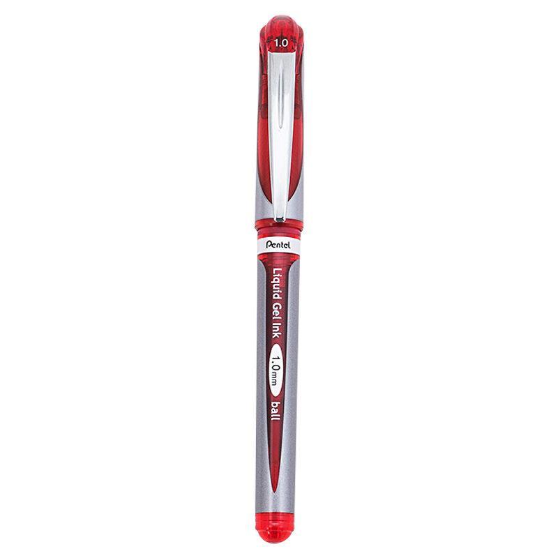 Electro48 เพนเทล ปากกาหมึกเจล รุ่น Energel BL60-B ขนาด 1.0 มม. ด้ามสีเงิน หมึกเจลสีแดง