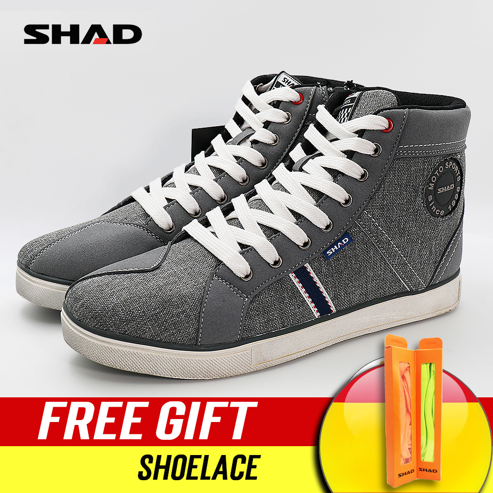 SHAD แบบแฟชั่นสวมใส่สบายขี่มอเตอร์ไบค์รองเท้ารองเเท้าบูทจักรยานยนต์ Street รองเท้ารถแข่ง Breathable รองเท้าบู๊ตขี่มอเตอร์ไซค์
