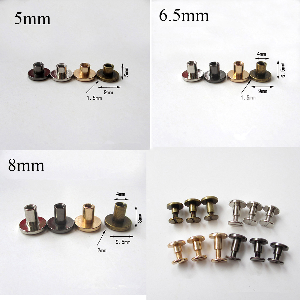 10 QUAI túi đeo đinh vít rắn quanh đầu ốc vít quần áo/túi/giày cái nút vải DIY da