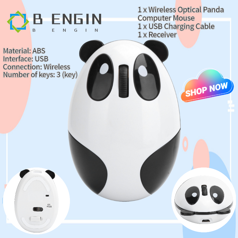 【มีของพร้อมส่ง】COD 2.4GHz Wireless Optical Panda Computer Mouse for Win/OS X/Linux/Andriod/IOS