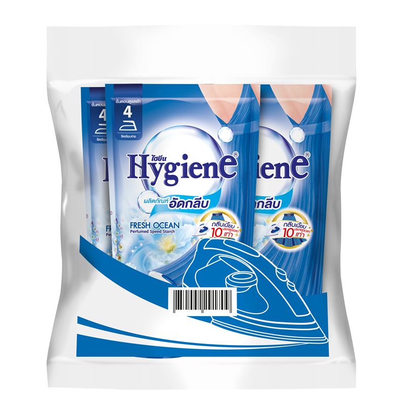 ไฮยีน ผลิตภัณฑ์รีดผ้า สูตรอัดกลีบ กลิ่น เฟรช โอเชี่ยน 550 มล. x 3 ถุง/Hygienic iron formula pressing clothes, Fresh Ocean scent 550 ml. X 3 bags