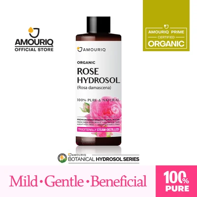 นํ้ากุหลาบ โรสไฮโดรซอล ออร์แกนิก กลั่นไอน้ำ (30 ml. - 250 ml.) Certified Organic Rose Water Rose Hydrosol Hydrolat Floral Water Rosa Demascena Rosewater Essential Oil น้ำดอกไม้เทศ