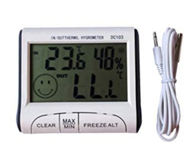 Digital Humidity Meter DC103 Thermometer Moisture Meter เครื่องวัดความชื้นอากาศ วัดอุณหภูมิ ความชื้น ห้อง นอน วัดความชื้นสัมพัทธ์ ความชื้นสมบูรณ์ เครื่องวัดอุณหภูมิห้อง เครื่องวัดอุณหภูมิอากาศ เทอร์โมมิเตอร์วัดอุณหภูมิห้อง ที่ตรวจวัดอุณหภูมิ ความชื้น