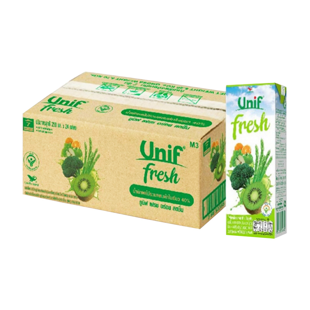 ยูนีฟ บรรจุ36กล่อง ผักใบเขียว40%  ขนาด180มล. UNIF