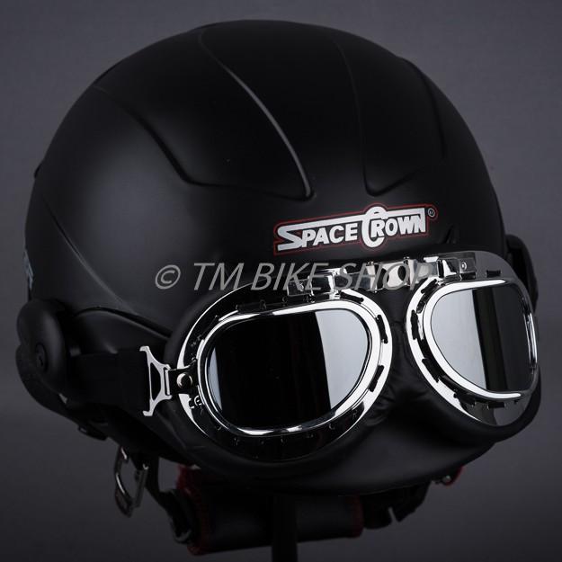 หมวกกันน็อค SPACE CROWN รุ่น TROOPER สีดำด้าน หมวกกันน็อค หมวกกันน็อคเด็ก หมวกกันน็อคผู้ใหญ่ หมวกกันน็อค 3 กระดุม หมวกกันน็อคเต็มใบ  หมวกกันน็อคครึ่งใบ ของแท้
