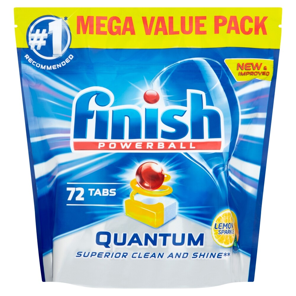 Finish Quantum 72Tabs ฟินิช Powerball Dishwasher ชนิดเม็ด สูตร Quantum ...