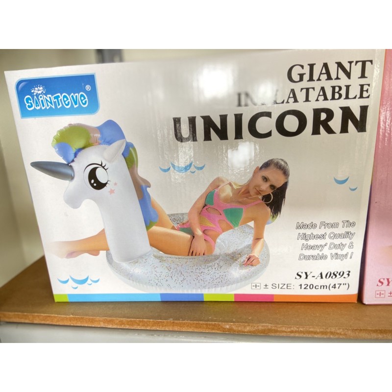 แนะนำ Sainteve Giant Inflatable UNICORN ห่วงยางเป่าลม ยูนิคอร์น โพนี่ ฟามิงโก้ หงส์ขาว ผู้ใหญ่ ขนาด 120 ซม. (48นิ้ว)​ Pool fla ห่วงยางเด็ก ห่วงยางผู้ใหญ่