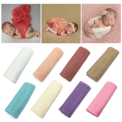 Hot Sale Baby Thin Blanket Newborn Photography Props Stretch Swaddle Wrap Soft Cotton Toddler Infant Bedding Photo Accessories