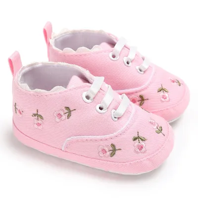 BAHEER 0-18 Months Baby Shoes Sports Boots Flats Sandals Slipper Floral Crib Shoes Soft Sole Anti-slip Sneakers Canvas Newborn Infant Baby Girls