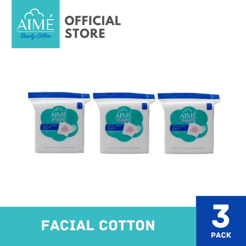AIME Cotton Pad 90G, เอเม่ สำลีแผ่นทำความสะอาดผิวหน้าห่อใหญ่ ( จำนวน 3 ห่อ)