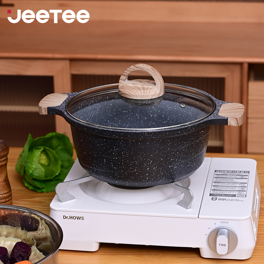 JEETEE Non Stick Casserole with Cover Big Pot for Cooking 202428CM