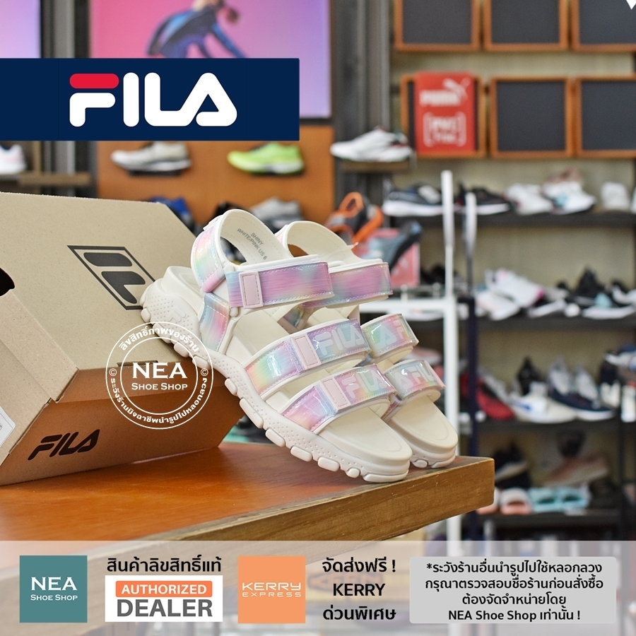 [ลิขสิทธิ์แท้] Fila Shiny Sandal [W] NEA รองเท้า แตะ ผู้หญิง ฟิล่า แท้ ...