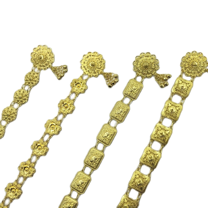 ราคาและรีวิวVintage jewelry antique jewelry set Isaan flower belt Lanna Thai series antique silver gold b