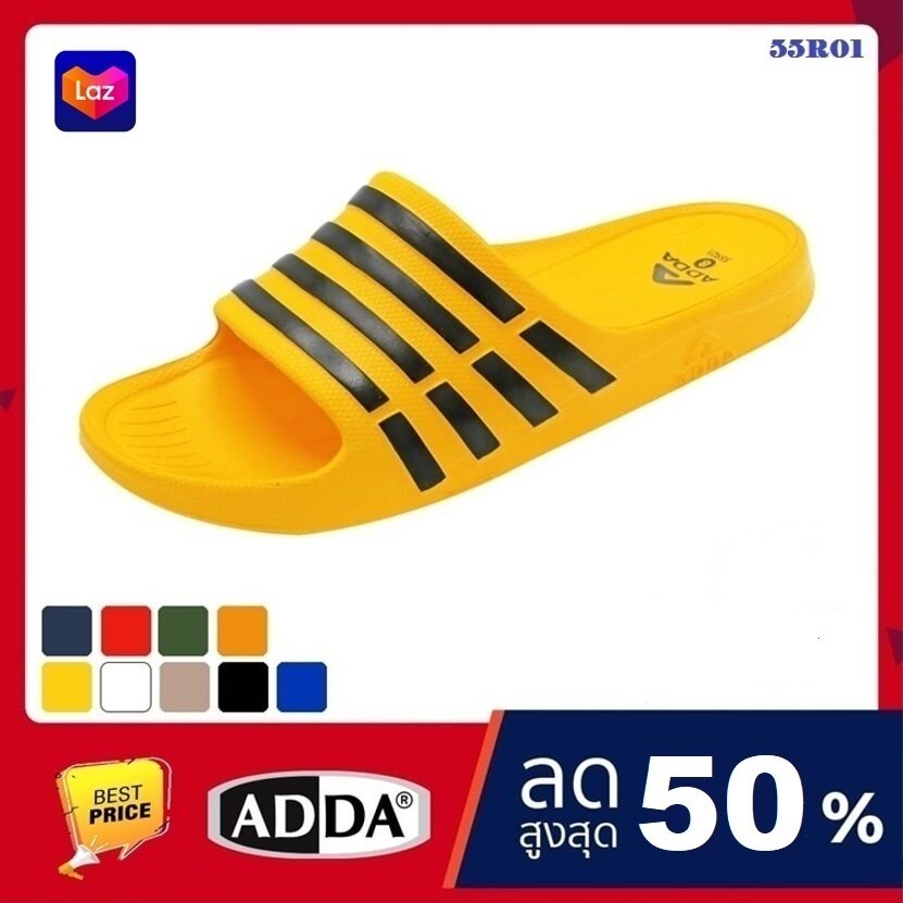รองเท้าแตะ ADDA รองเท้าลำลอง สำหรับผู้หญิง/ผู้ชาย แบบสวม  (ไซส์ 4-10) รุ่น 55R01