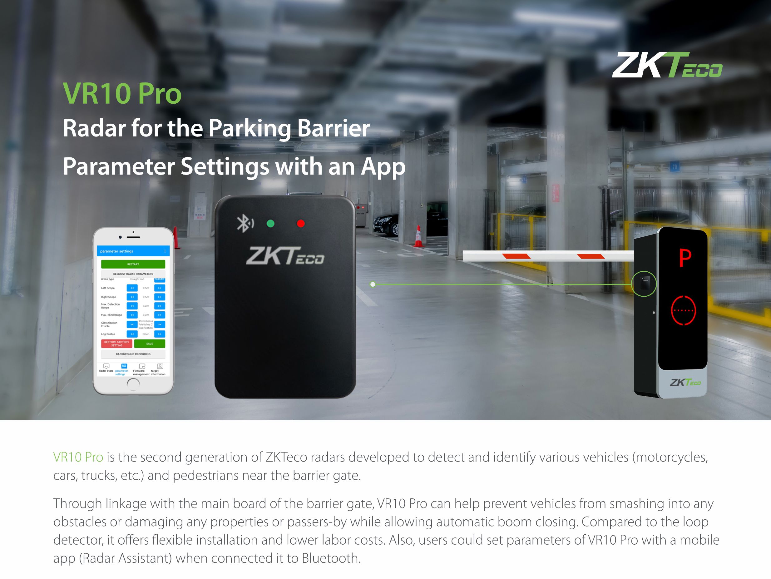 ZKTeco VR10 Pro RADAR ใช้แทน Loop Detector ไม่ต้องกรีดถนน ใช้สั่งไม้ ...