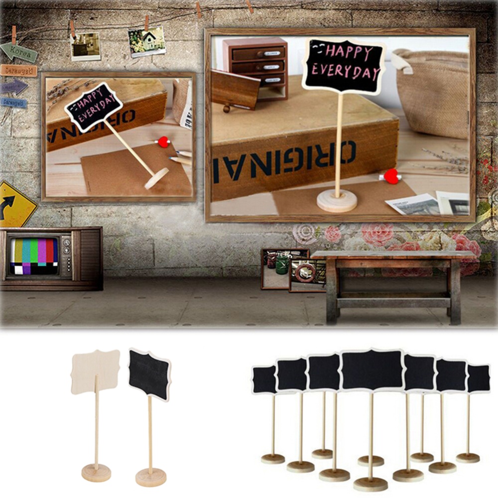 CVANU Chalkboard Place Card Stands - 10 Pack Wooden Table Number Signs, MDF Blackboard Holders - View #8