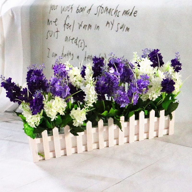 ลาเวนเดอร์รั้วเซตห้องอาหารการตกแต่งดอกไม้ปลอมดอกไม้ตกแต่งทำจากผ้าไหมดอกไม้พลาสติก Yi Yang หน้าต่างมุมผนังเดสก์ทอปฉากกั้นวาง