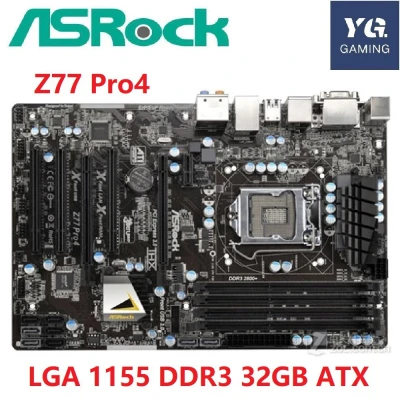 ASROCK Z77 Pro4 สก์ท็อปเมนบอร์ด Z77 ซ็อกเก็ต LGA 1155 DDR3 32 กิกะไบต์ ATX เมนบอร์ดเดิมที่ใช้