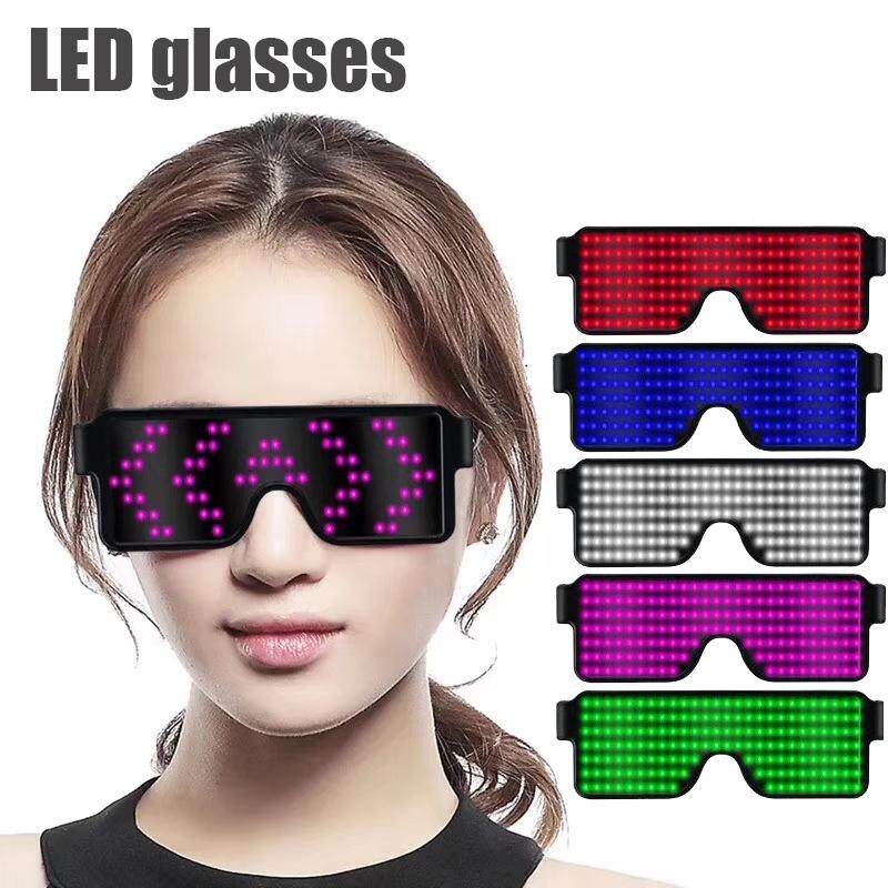 แว่นตาไฟ LED สุดล้ำ แห่งอนาคต!! ใช้ปาร์ตี้ตามงานสังสรรค์ต่าง ๆ แว่นตามีไฟ แว่นแฟชั่นมีไฟ New 8 Modes Quick Flash Led Party Glasses USB charge Luminous Glasses Christmas Concert light Toys Dropshipping