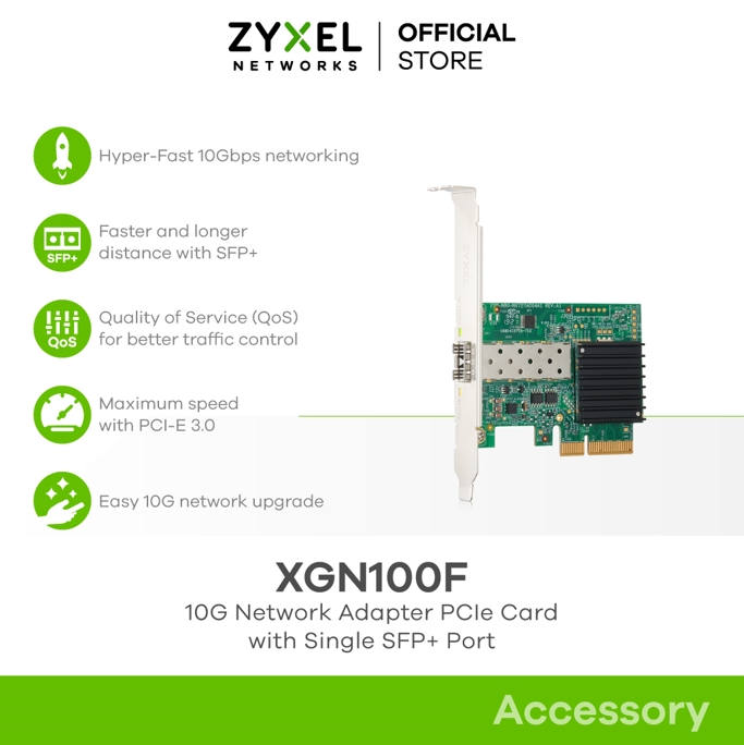 ZYXEL XGN100F 1 พอร์ต 10G Network Adapter PCIe Card with Single SFP+