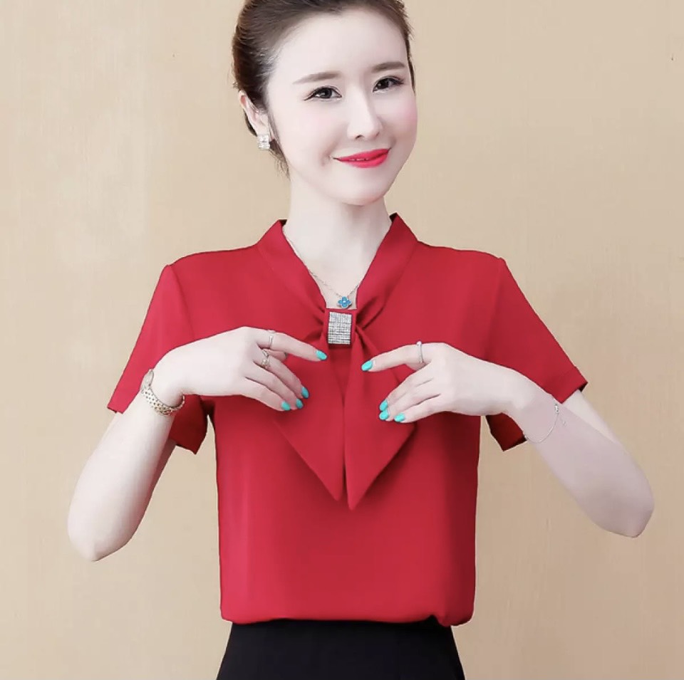 เสื้อผู้หญิงแขนสั้นสไตล์เกาหลี เสื้อทำงาน New Fashion 2021