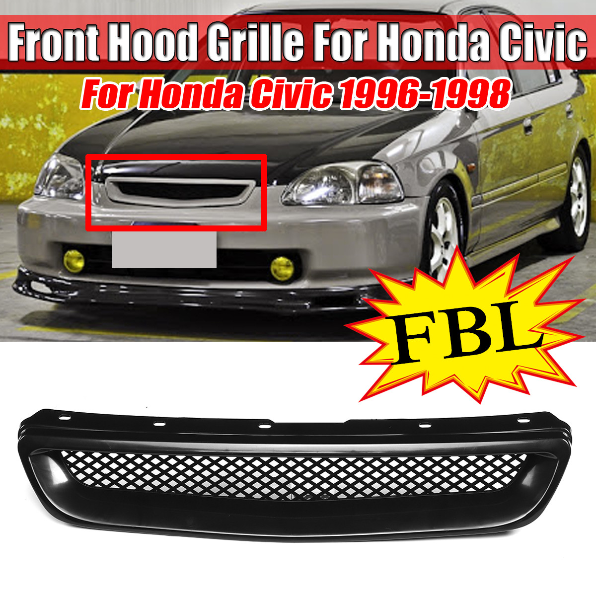 [Freebang] กระจังหน้าแต่ง Honda civic 1996-1998 กระจังหน้า อุปกรณ์แต่งรถ ของแต่งรถ