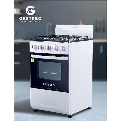 GESTREO เตาแก๊ส 4 หัว พร้อมเตาอบ รุ่น GS-K50-Q01W 4-Burner Gas Stove with Oven