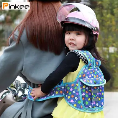 Pinkee Children Safety Belt Back Strap Motorcycle Seat Harness Adjustable Breathable For Outdoor