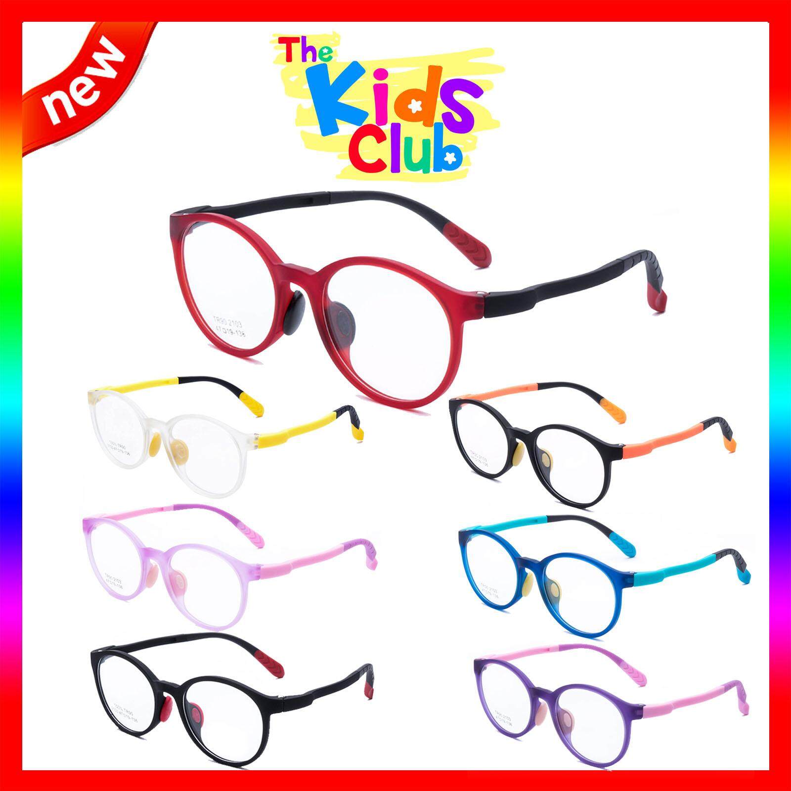 แว่นตาเกาหลีเด็ก Fashion Korea Children แว่นตาเด็ก รุ่น 2103 กรอบแว่นตาเด็ก Round ทรงกลม Eyeglass baby frame ( สำหรับตัดเลนส์ ) วัสดุ TR-90 เบาและยืดหยุนได้สูง ขาข้อต่อ Kid eyewear Glasses