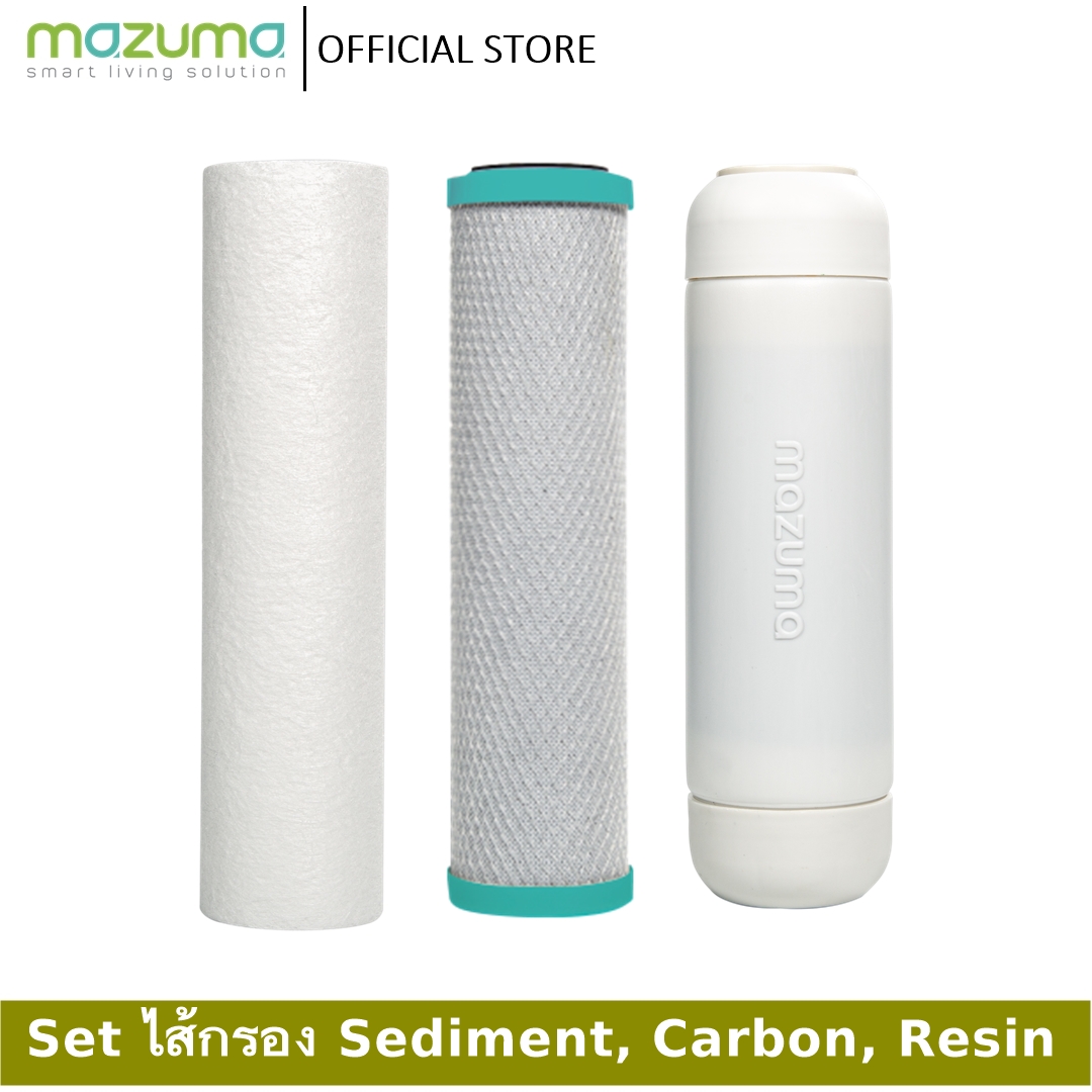 Mazuma ชุดไส้กรอง 3 ขั้นตอน Sediment, Carbon Block, Resin