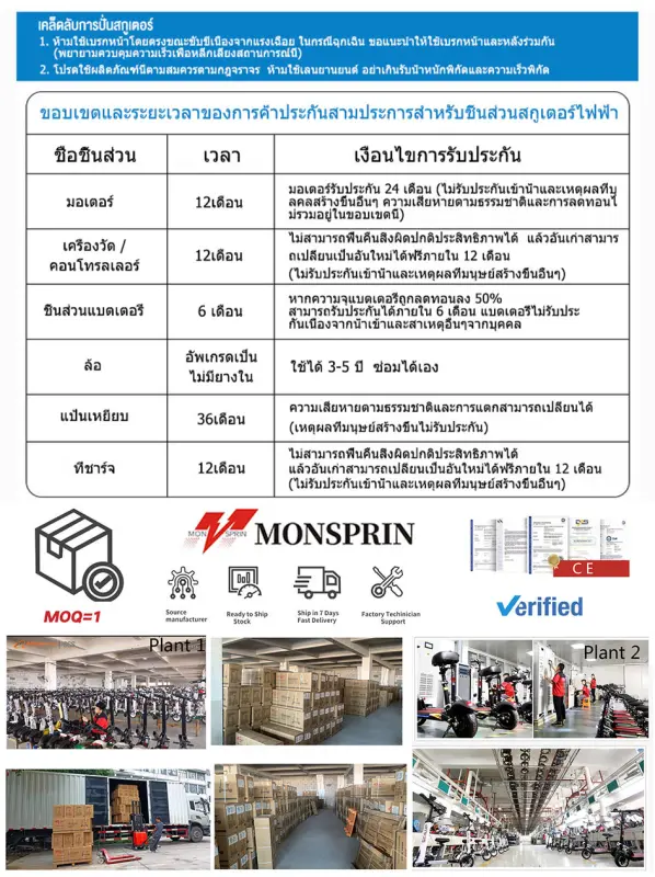 ภาพสินค้ารับประกัน1ปีMONSPRIN Q7 สกู๊ตเตอรไฟฟ้าออฟโรดใหม่ล่าสุด รถไฟฟ้า 48V500W/1000W พับได้ ระยะวิ่ง 40-150 กม ความเร็วสูงสุด 55KM/H กันน้ำ IP54 11นิ้วยางเรเดียล เวอร์ชั่นสูง สกุ๊ดเตอร์ไฟฟา สกู๊ตเตอร์ไฟฟ้า สกูตเตอร์ scooter ไฟฟ้า สกู๊ดเตอร์ สกูดเตอร์ไฟฟ้า จากร้าน Monsprin Shop บน Lazada ภาพที่ 7