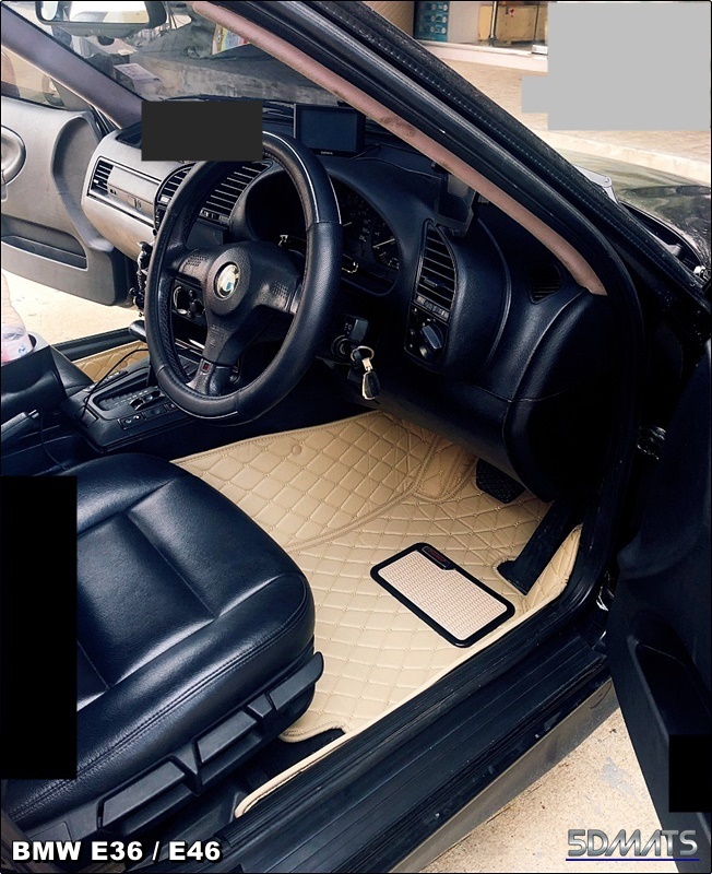 พรมปูพื้นรถยนต์6D BMW E36 , BMW E46 สีครีม เต็มคัน (3ชิ้น) st
