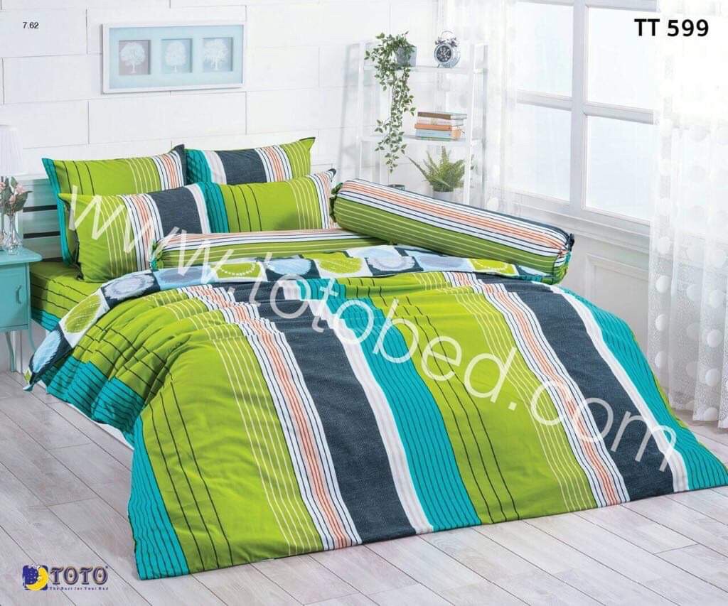 TOTO ผ้าปูที่นอน (ไม่รวมผ้านวม) TT 599 ( 3.5 , 5 , 6 ฟุต ) TT โตโต้ wonderful bedding bed ชุดที่นอน ชุดผ้านวม ชุดผ้าปู ที่ นอน ผ้าปู