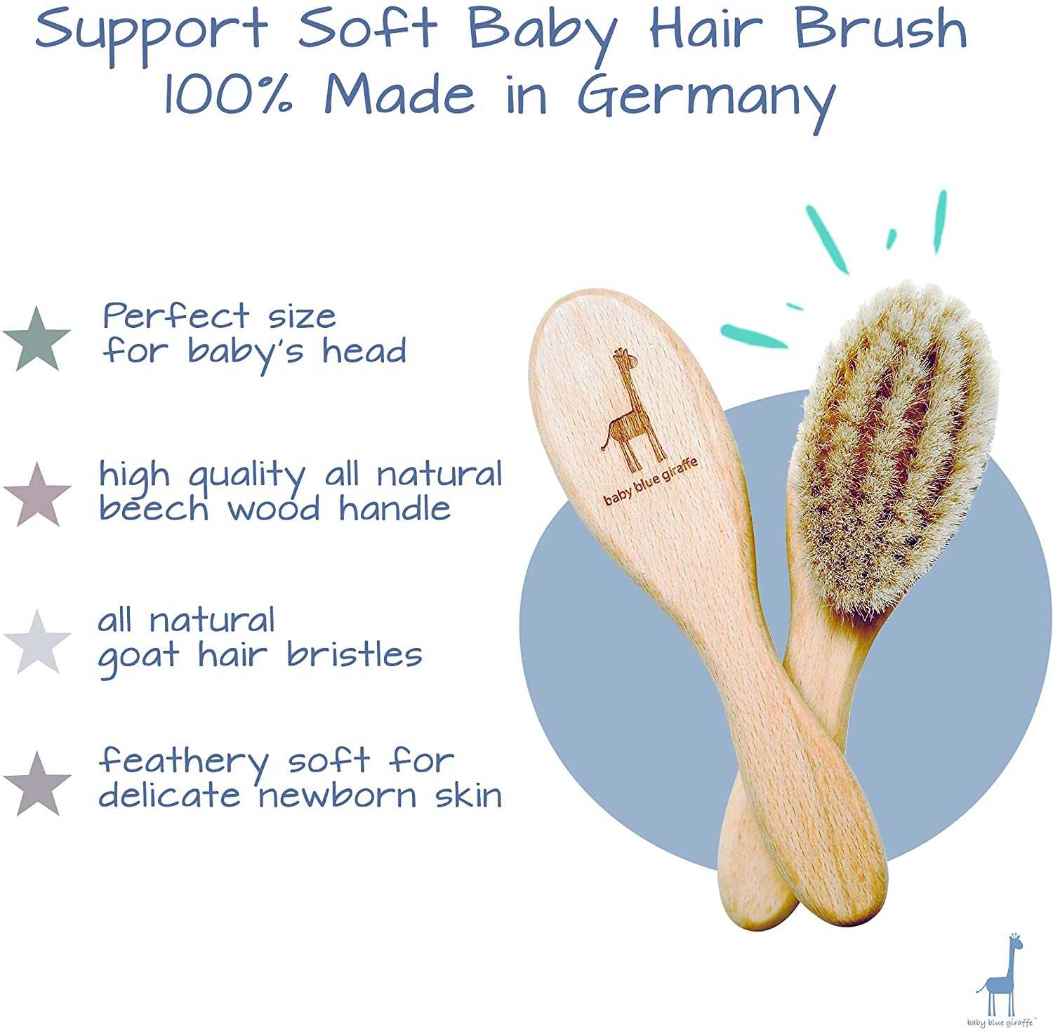 แปรงหวีผมเด็ก Baby Blue Giraffe เลอ เปอติ คิดดี้ ThaiPick