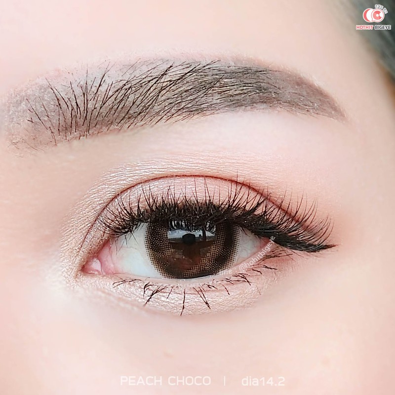 คอนแทคเลนส์ Peach brown พร้อมส่งแบบปกติ และค่าสายตาสั้น 0.00- 10.00 (สายตาที่มีในลิสกดสั่งได้เลยค่า)