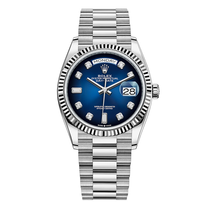 【จัดส่งฟรี】นาฬิกาrolexของแท้ Day-Date 36 Watch: 18 ct white gold - M128239-0023,Watch นาฬิกาข้อมือผู้ชาย นาฬิกากลไกแบรนด์หรู 36 มม【มาพร้อมกับบรรจุภัณฑ์เดิม】
