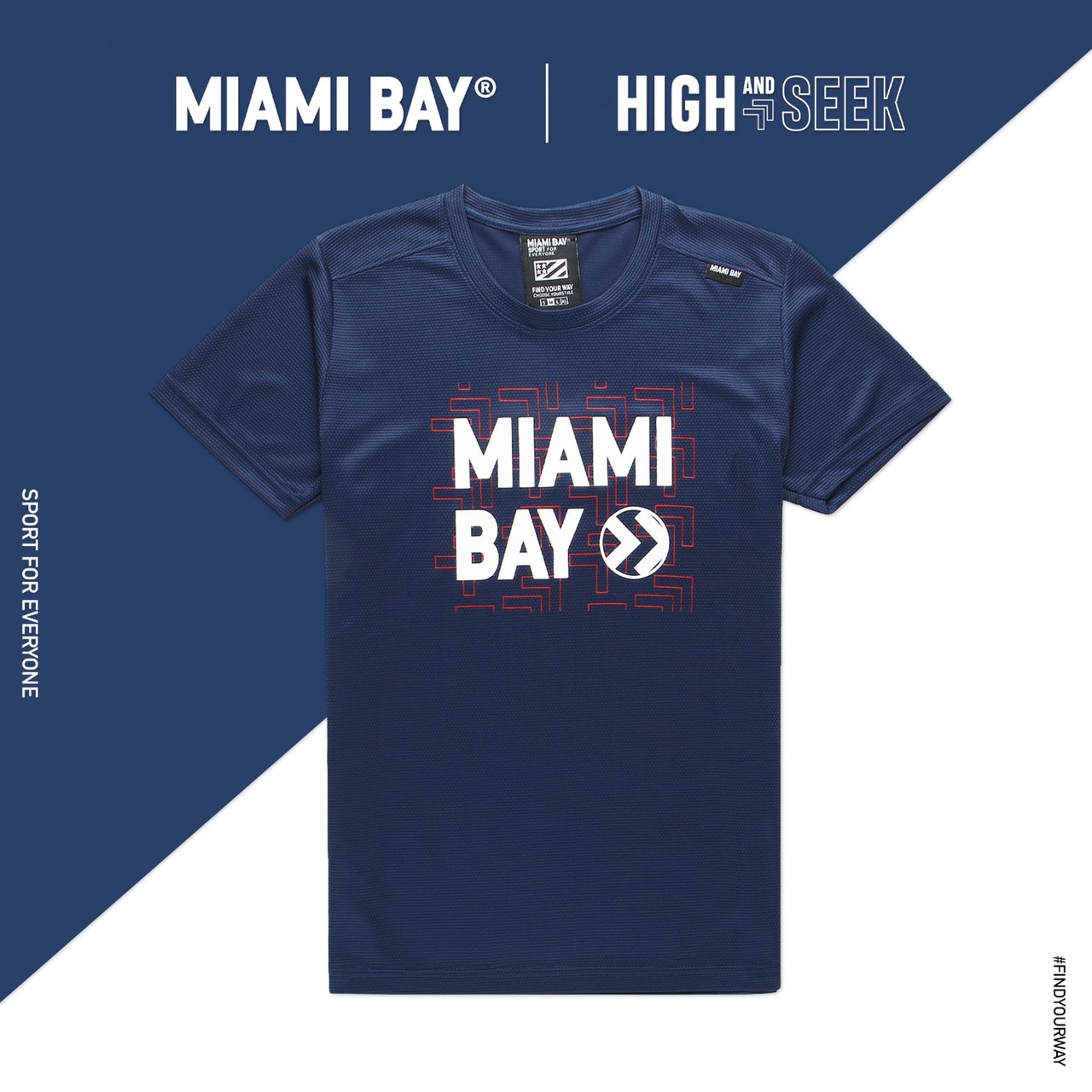 MIAMI BAY เสื้อกีฬา รุ่นHighAndSeek สีกรมท่า (ผู้ชาย) ของแท้100%