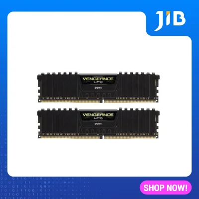 JIB 16GB (8GBx2) DDR4/3200 RAM PC (แรมพีซี) CORSAIR VENGEANCE LPX (BLACK) (CMK16GX4M2B3200C16)