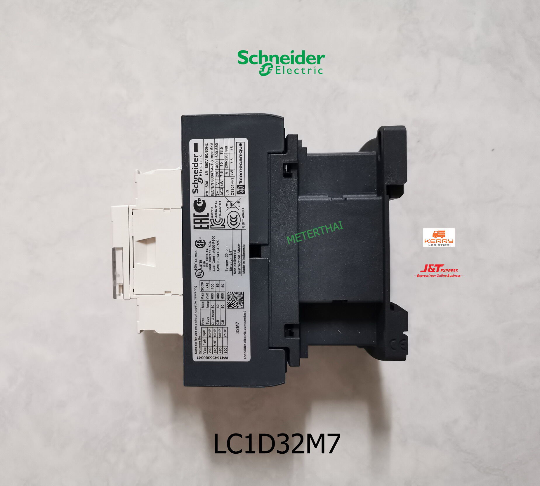 SCHNEIDER ELECTRIC LC1D32M7 IEC Magnetic Contactor,220V Coil,32A