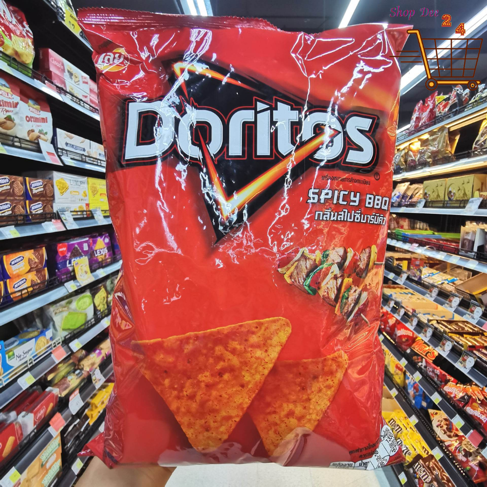 Doritos Corn Tortilla Chip Spicy BBQ Flavor โดริโทส ข้าวโพดแผ่นทอดกรอบ