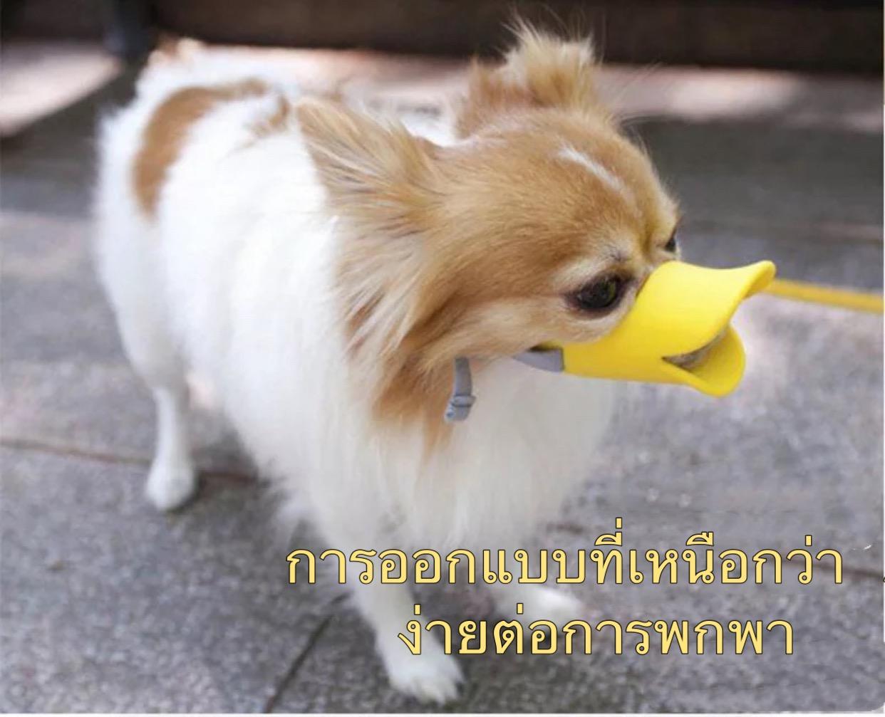 ปลอกซิลิโคนเป็ด / ฝากัดป้องกันการกัดกิน / สุนัข dog muzzle L16cm mouse(17-35cm)