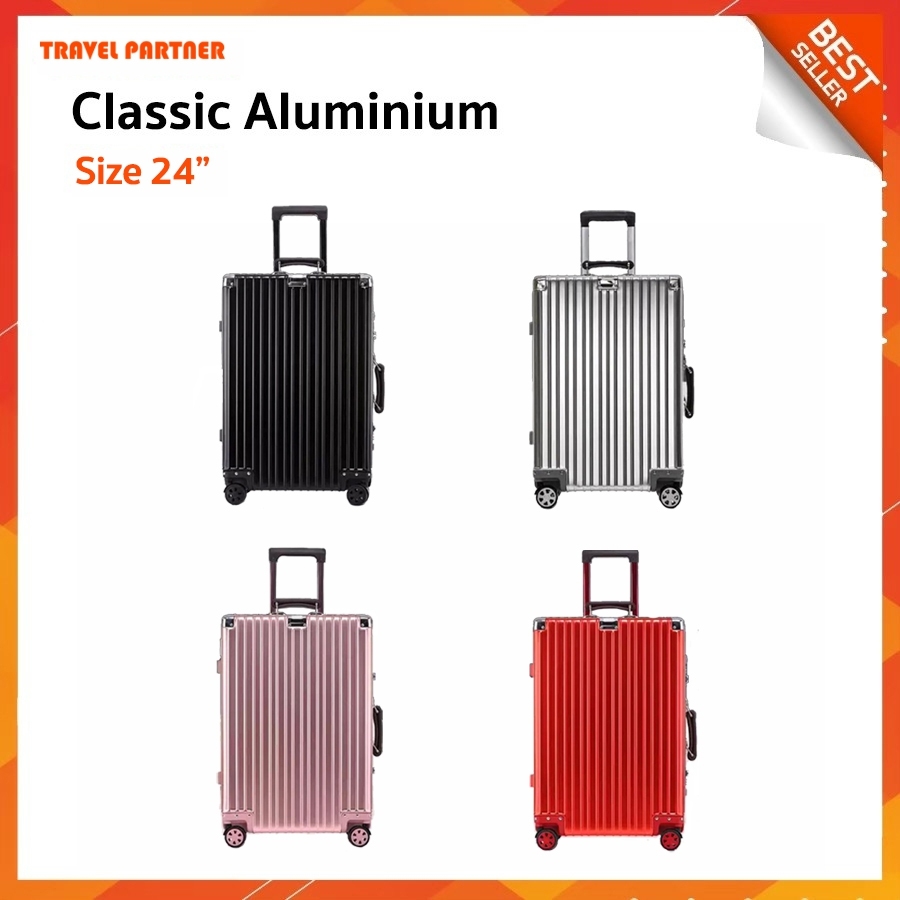 ใหม่ล่าสุด กระเป๋าเดินทางล้อลาก กระเป๋าเดินทางรุ่น Classic Aluminium Limited 100% ทั้งใบ ขนาด 24 นิ้ว