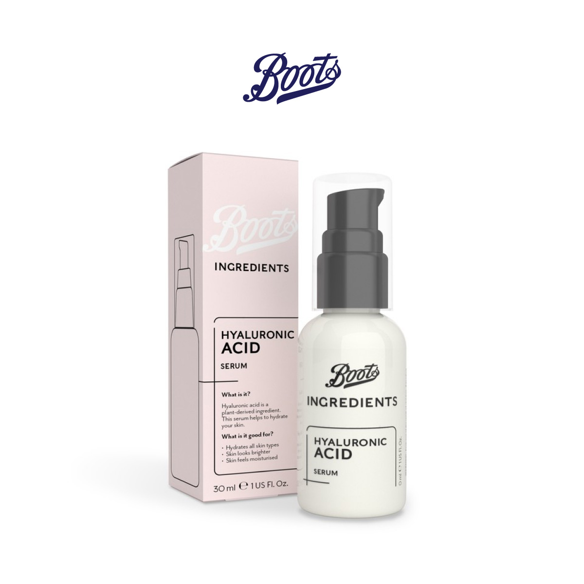 Boots Ingredients Hyaluronic Acid Serum บู๊ทส์ อินกรีเดียนส์ ไฮยาลูโรน