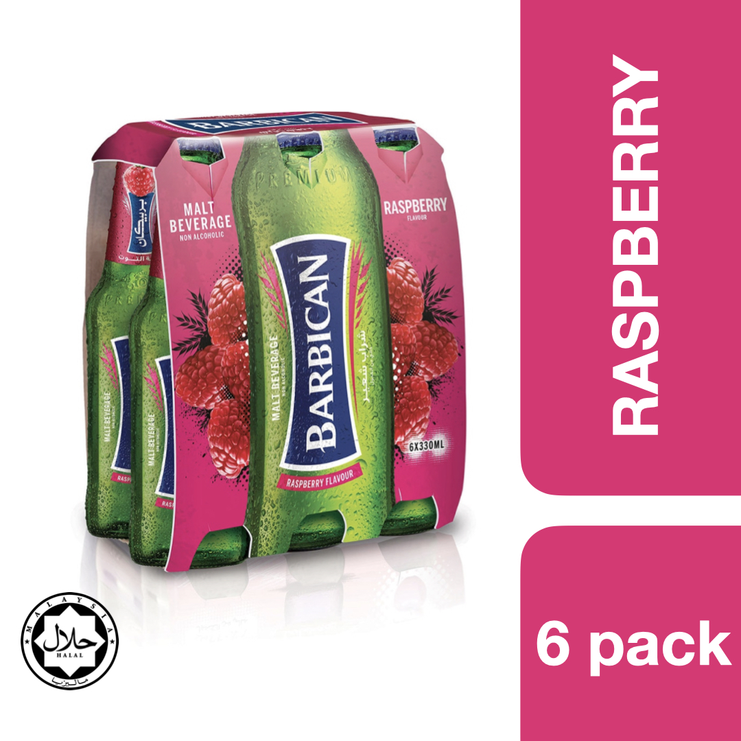 Barbican Malt Beverage Raspberry Flavour 330ml x 6 ++ บาร์บิคาน เครื่องดื่มมอลต์สกัด รสราสเบอรี่ ขนาด 330ml x 6 ขวด