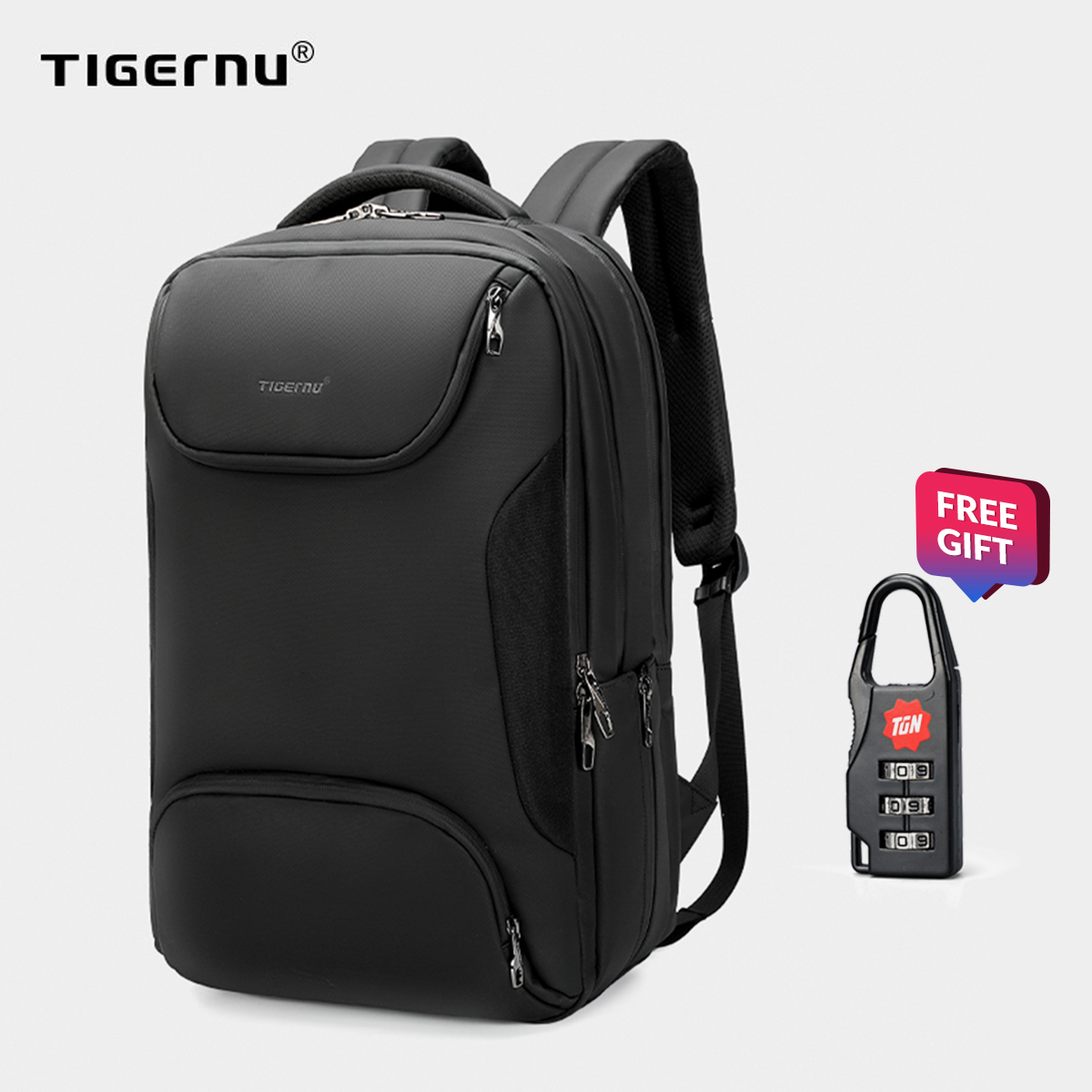 【NEW】Tigernu TPUกระเป๋าสะพายนักธุรกิจเดินทางRFIDแล็ปท็อปกันน้ำ (15.6 '') 3976