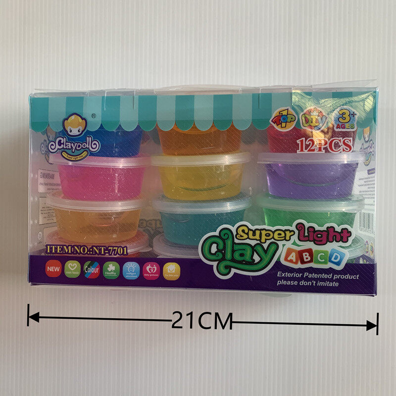 ของเล่นสลาม ของเล่นสไลม์ สีสันสวยงามสดใส ไร้สารไม่ติดมือ 1ชุด12กระปุก12สี มีกากเพรช กลิ่นหอม เด็กๆชอบ