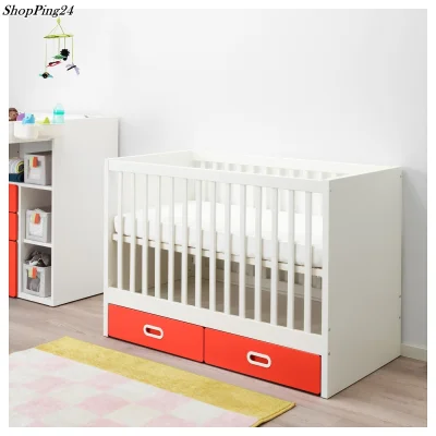Cot Baby Bed Baby Cot with drawers STAVAT FRATAD 60 X 120 Cm