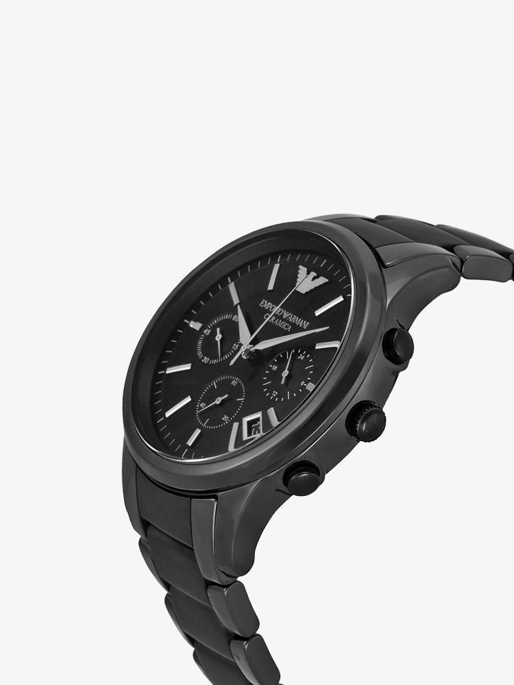 Emporio Armani นาฬิกาข้อมือผู้ชาย Ceramica Chronograph Black Dial Black  รุ่น AR1452 ของแท้ 100% มีการรับประกัน 2 ปี คืนสินค้าภายใน 15 วัน  Ralunar